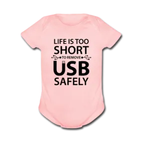 "Life is too Short" (black) - Baby Short Sleeve One Piece