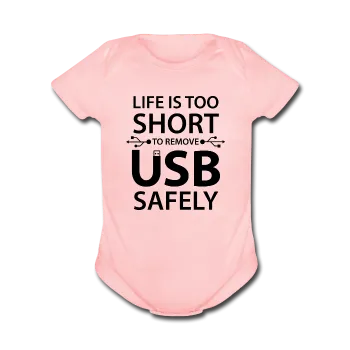 "Life is too Short" (black) - Baby Short Sleeve One Piece