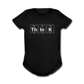 "ThInK" (white) - Baby Short Sleeve One Piece