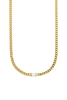 Radiant Curb Necklace 14K Gold Plated