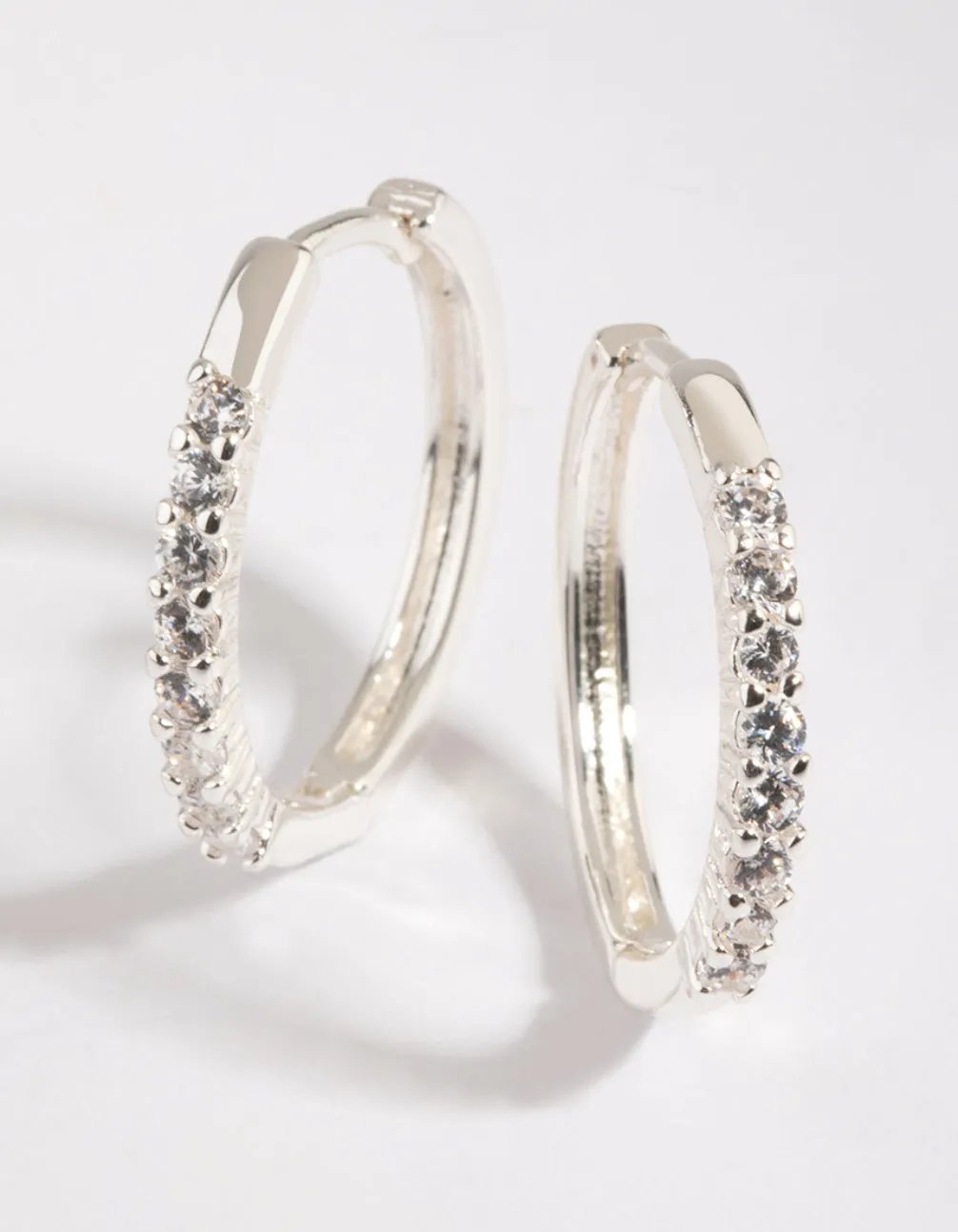 Silver Cubic Zirconia Hoop Earrings