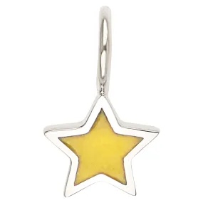 Silver Enamel Star Charm