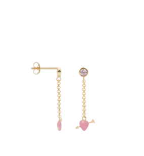 Single Cupid Stud Chain Earring