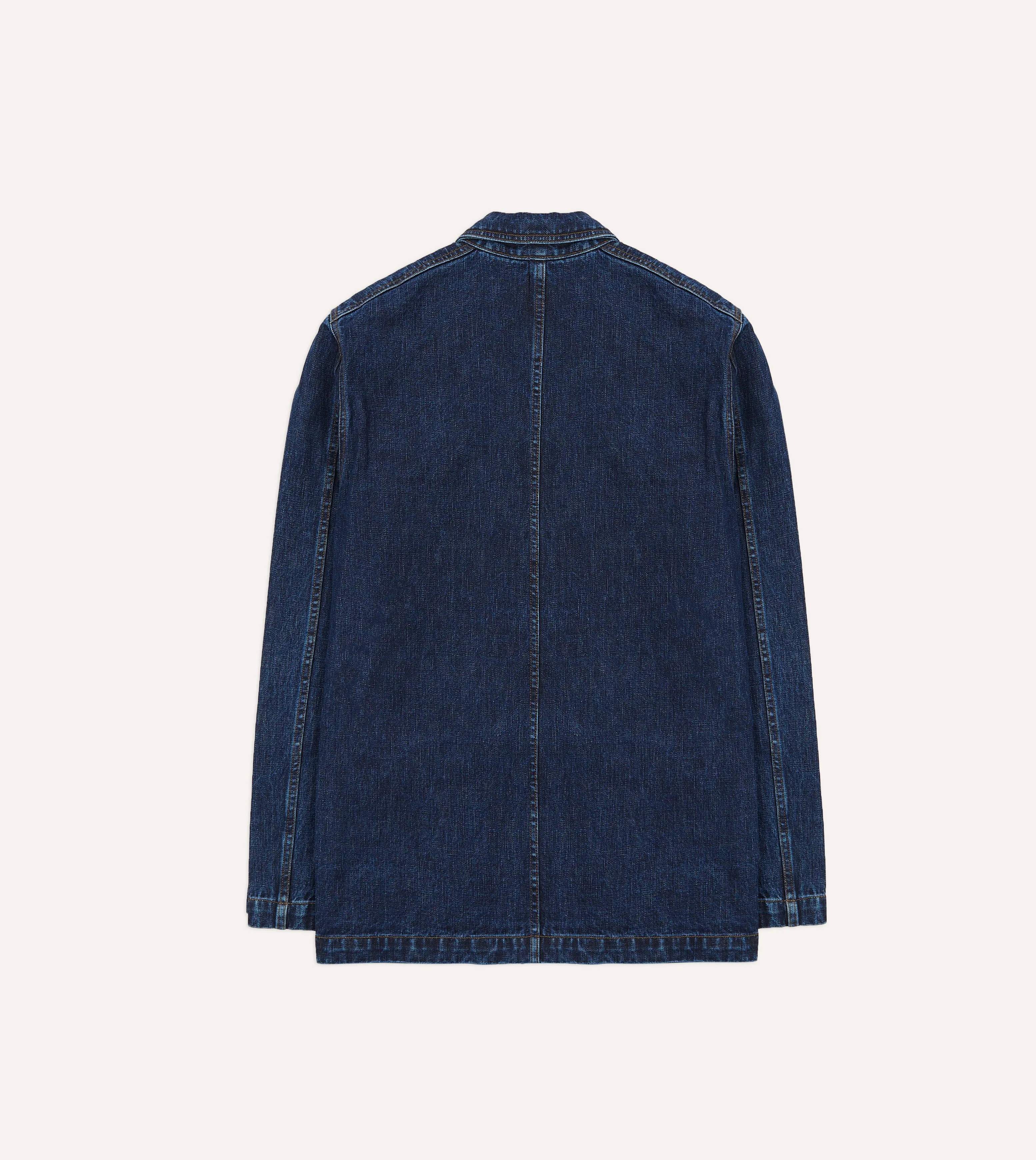 Stone Wash Selvedge Denim Five-Pocket Chore Jacket