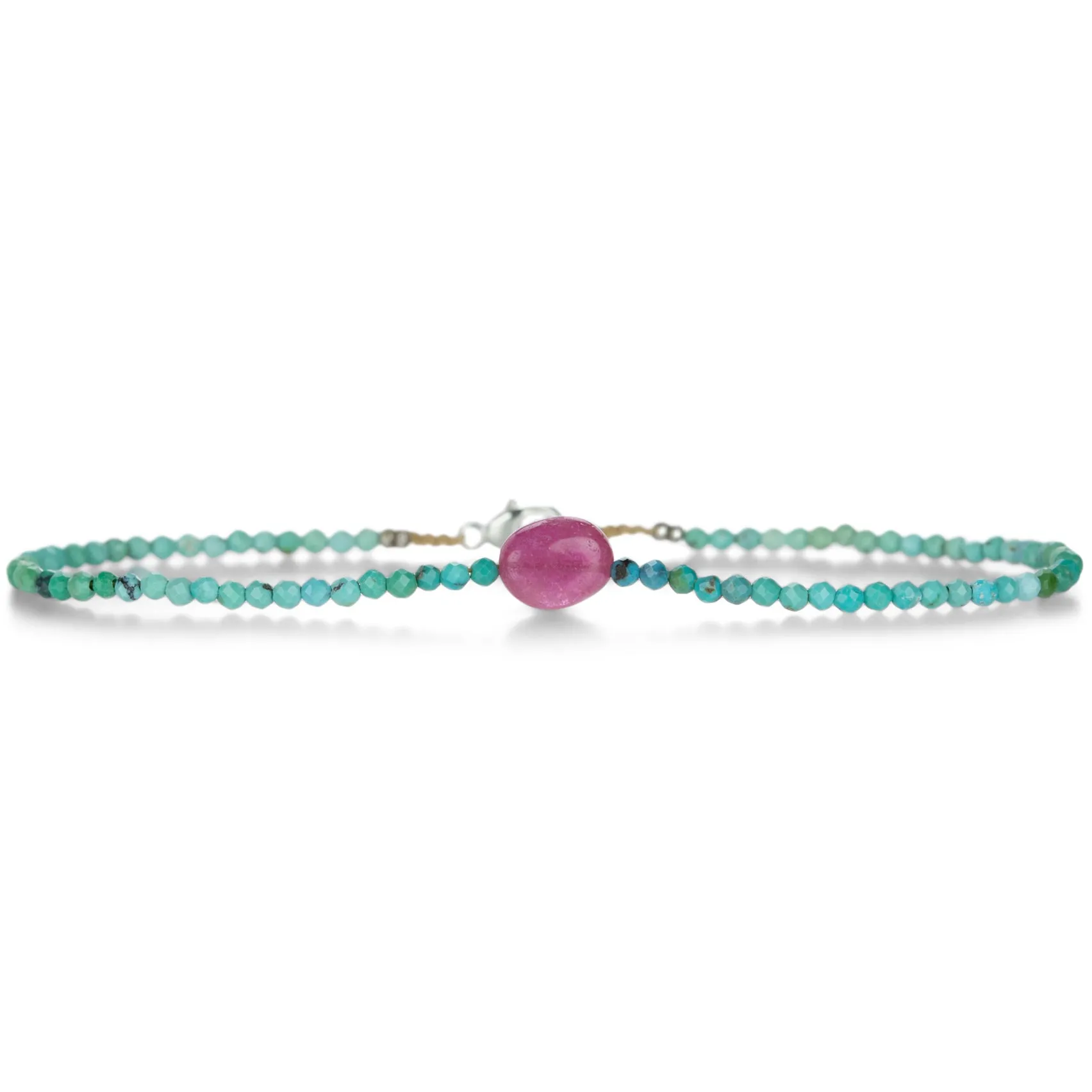 Turquoise and Ruby Beaded Bracelet