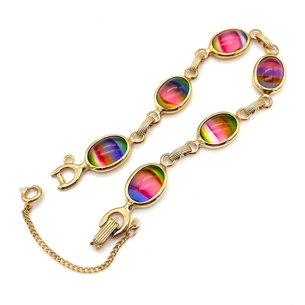 【USA輸入】ヴィンテージ SARAH COV. レインボー アートガラス ブレスレット/Vintage SARAH COV. Art Glass Bracelet