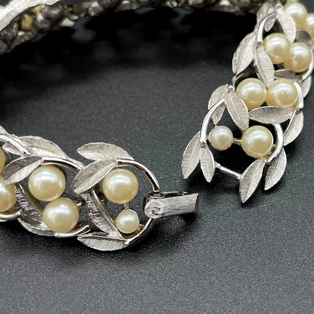 【USA輸入】ヴィンテージ  TRIFARI パール リーフ ブレスレット/Vintage TRIFARI Pearl Leaf Bracelet