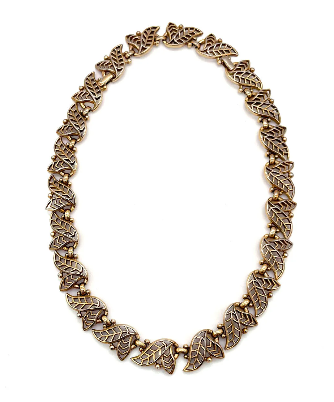 【USA輸入】ヴィンテージ TRIFARI リーフ オープンワーク ネックレス/Vintage TRIFARI Leaf Openwork Necklace