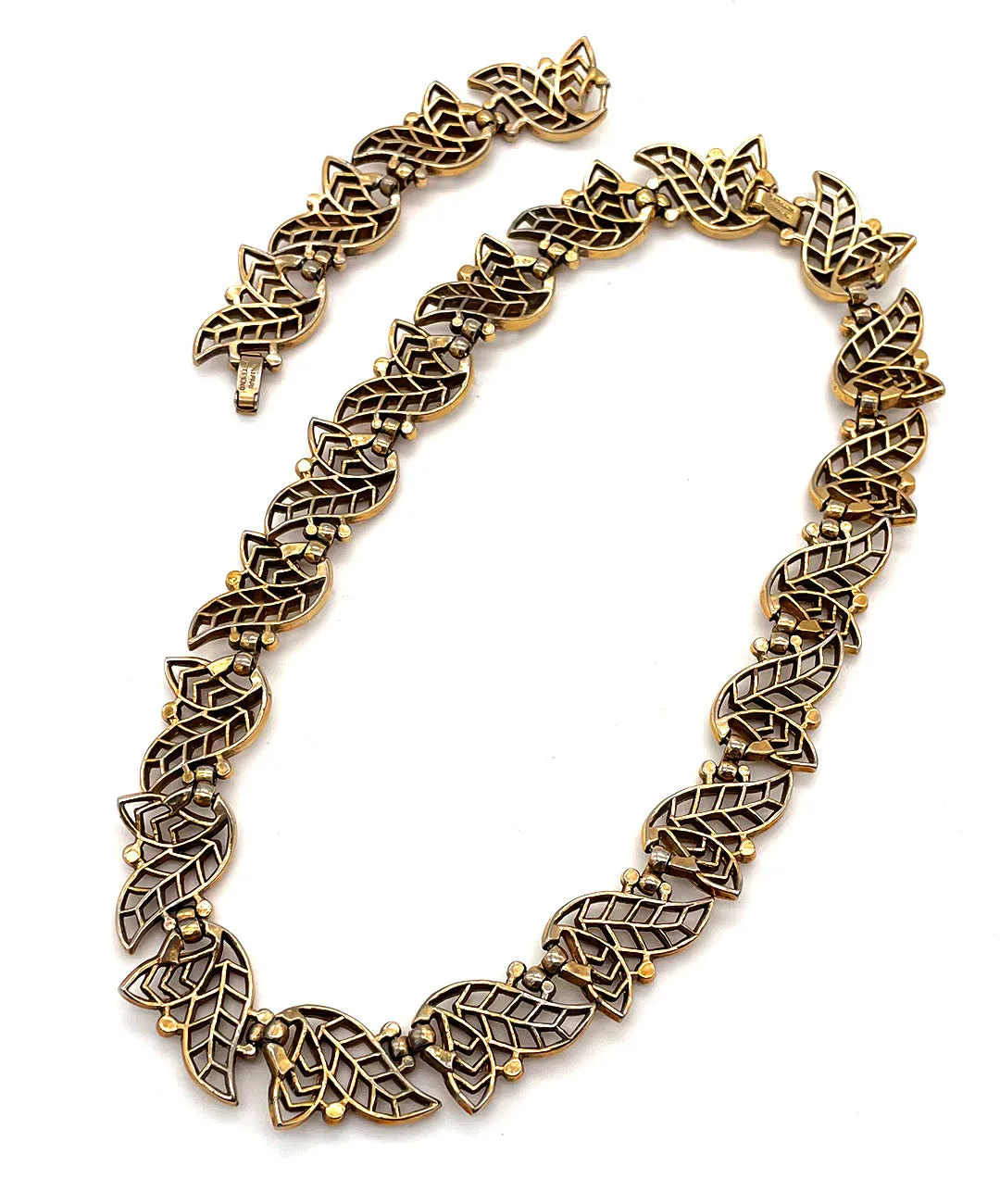 【USA輸入】ヴィンテージ TRIFARI リーフ オープンワーク ネックレス/Vintage TRIFARI Leaf Openwork Necklace