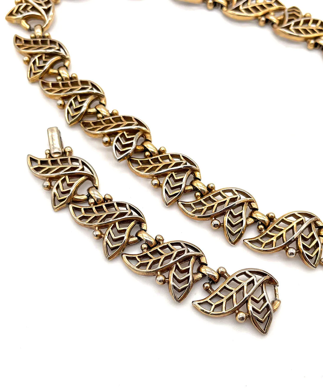 【USA輸入】ヴィンテージ TRIFARI リーフ オープンワーク ネックレス/Vintage TRIFARI Leaf Openwork Necklace