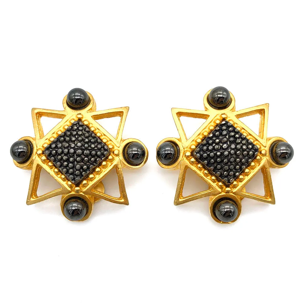 【USA輸入】ヴィンテージ アールデコ イヤリング/Vintage Art Deco Clip On Earrings