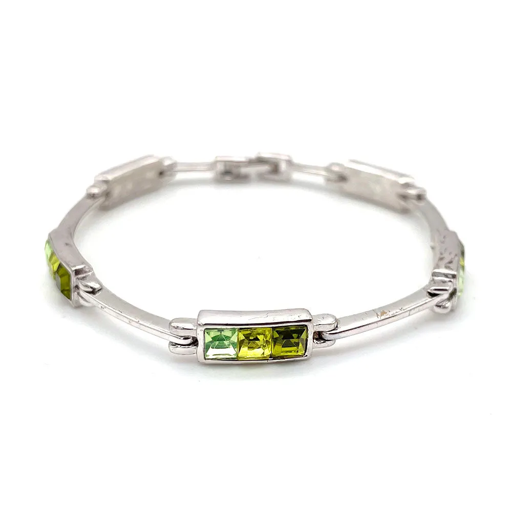 【USA輸入】ヴィンテージ グリーンシェード スクエア ビジュー ブレスレット/Vintage Green Shade Square Bijou Bracelet