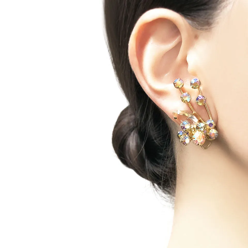 【USA輸入】ヴィンテージ ジュリアナ オーロラストーン イヤリング/Vintage JULIANA Aurora stones Clip On Earrings