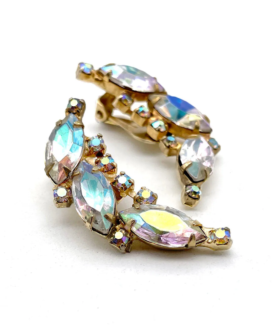 【USA輸入】ヴィンテージ ペール オーロラ ビジュー イヤリング/Vintage Pale Aurora Bijou Clip On Earrings