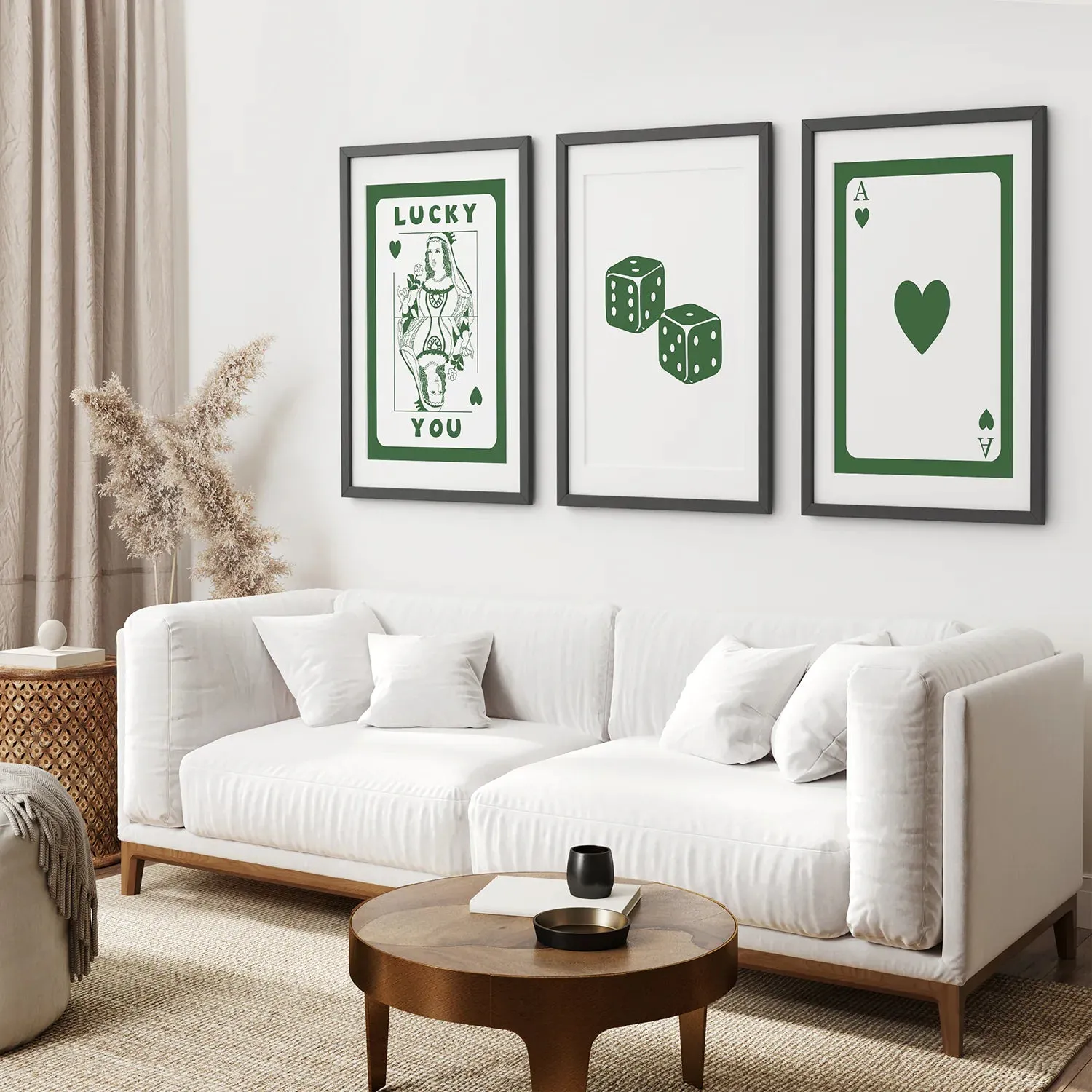 Vintage Poker Card Set of 3 Pieces Trendy Wall Art