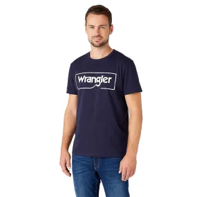 Wrangler Frame Logo Tee In Navy