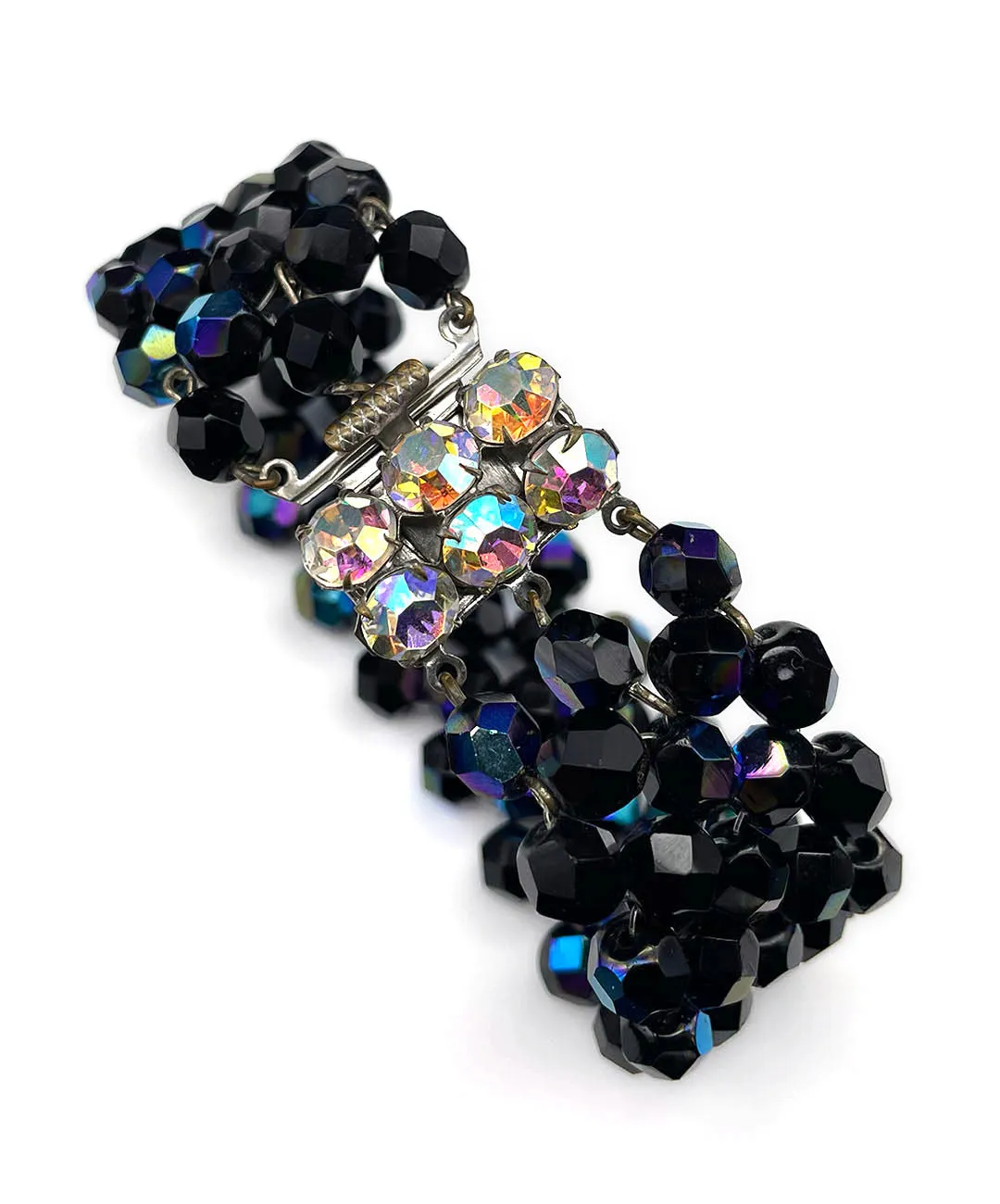 【チェコ買付】ヴィンテージ オーロラ ガラスビーズ ブレスレット/Vintage Aurora Glass Beads Bracelet