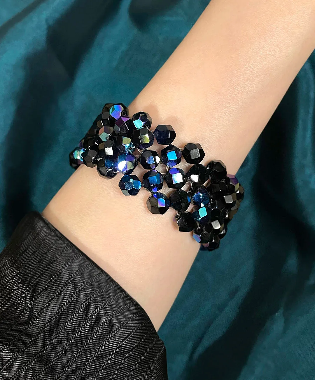 【チェコ買付】ヴィンテージ オーロラ ガラスビーズ ブレスレット/Vintage Aurora Glass Beads Bracelet