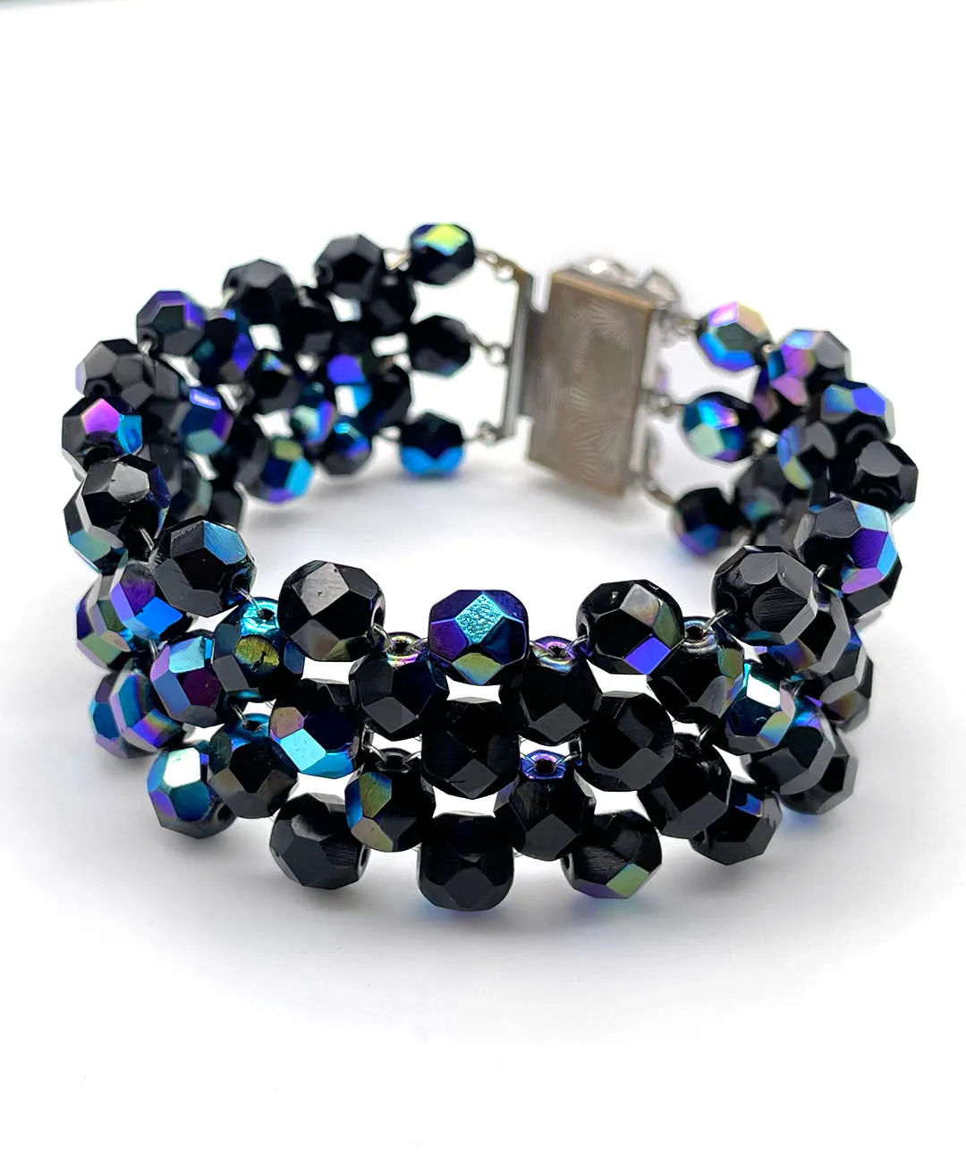 【チェコ買付】ヴィンテージ オーロラ ガラスビーズ ブレスレット/Vintage Aurora Glass Beads Bracelet