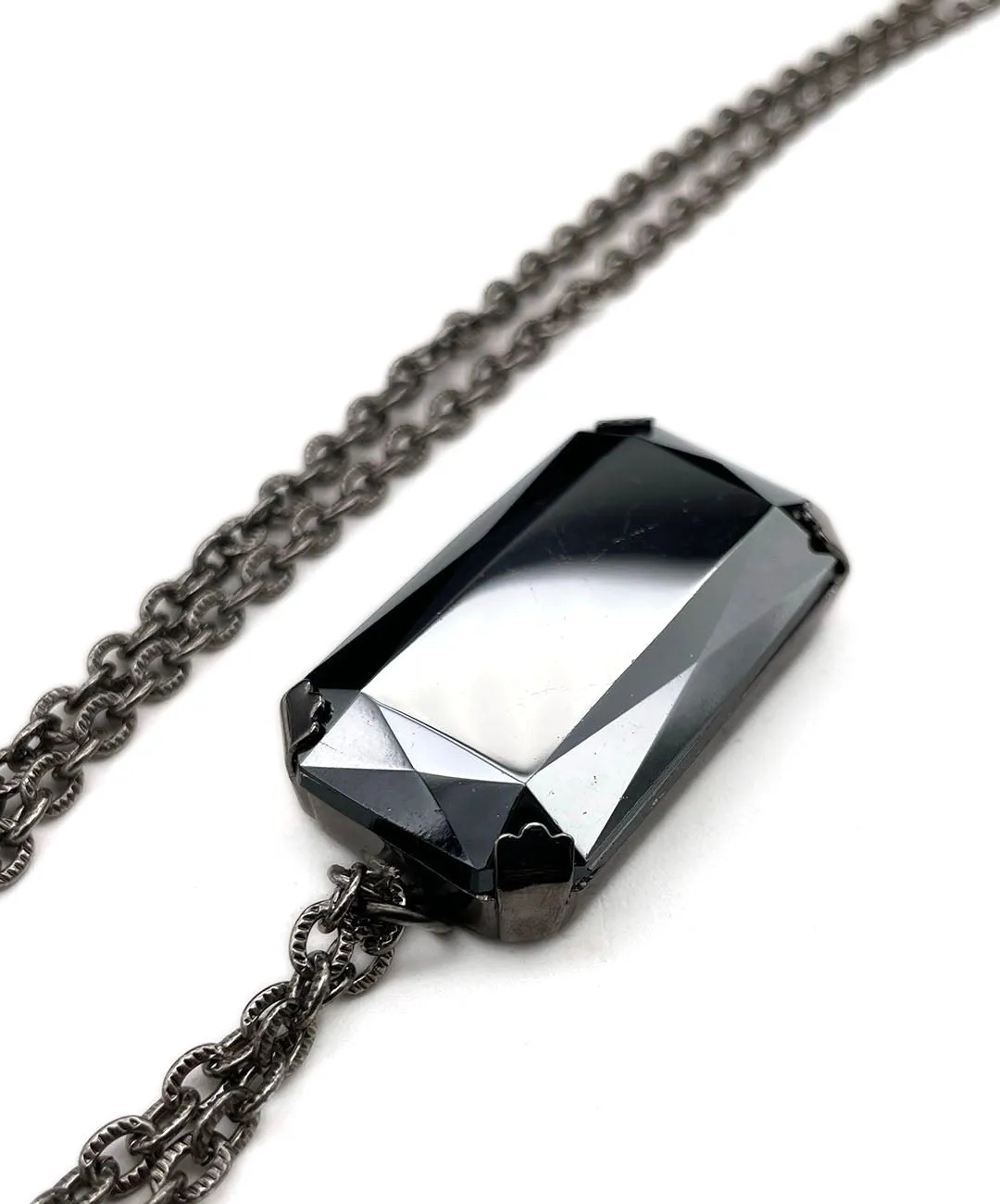 【ドイツ買付】ヴィンテージ SEIBOTH ガンメタル ガラス ネックレス/Vintage SEIBOTH Gunmetal Glass Necklace