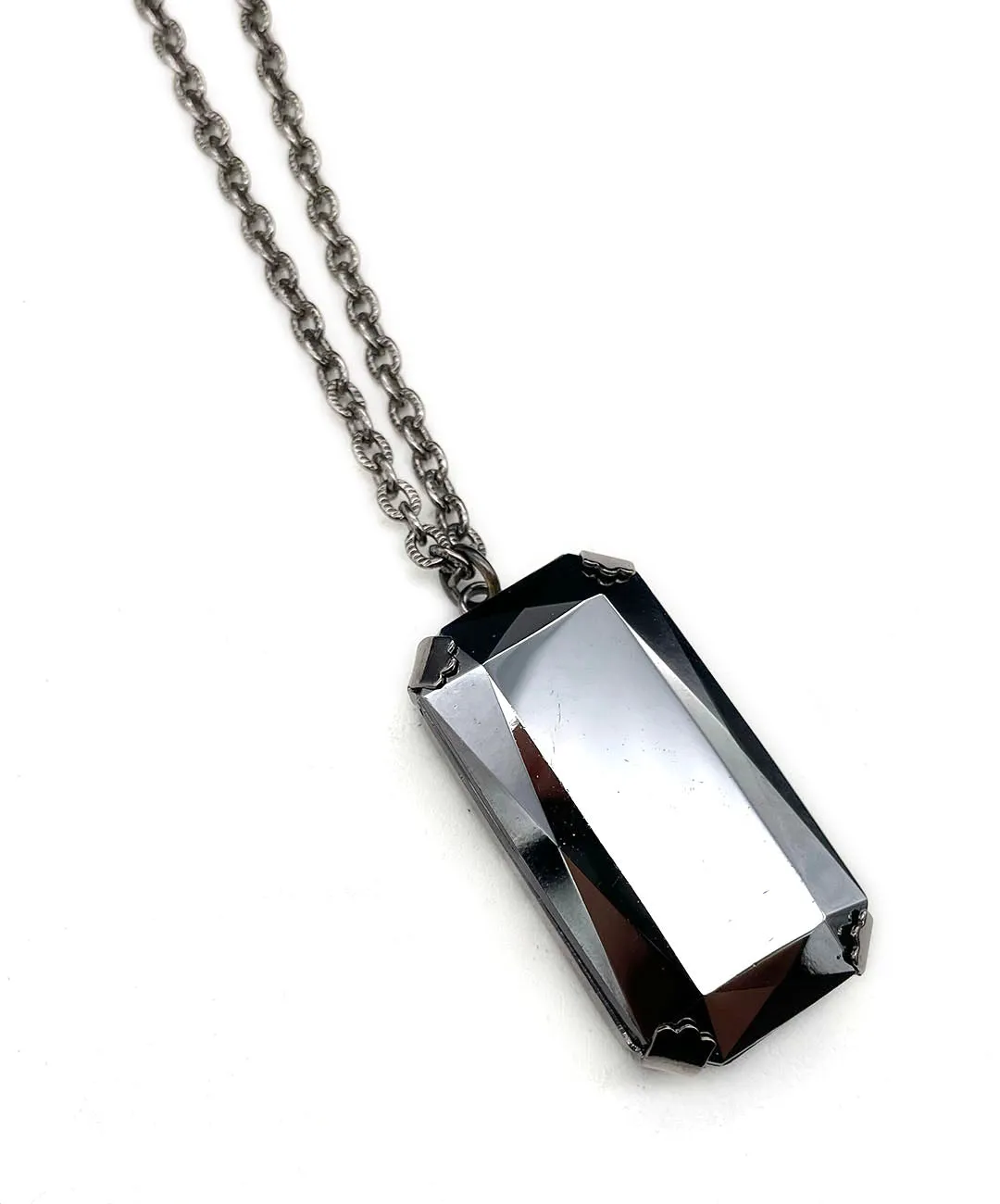 【ドイツ買付】ヴィンテージ SEIBOTH ガンメタル ガラス ネックレス/Vintage SEIBOTH Gunmetal Glass Necklace