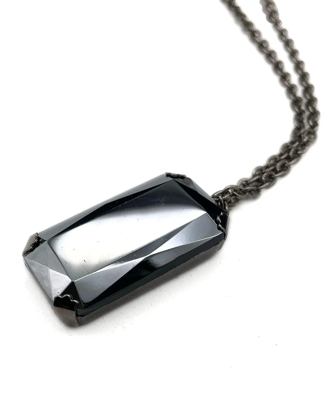 【ドイツ買付】ヴィンテージ SEIBOTH ガンメタル ガラス ネックレス/Vintage SEIBOTH Gunmetal Glass Necklace