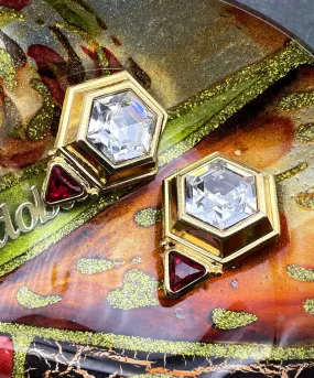 【ドイツ買付】ヴィンテージ SEIBOTH ヘキサゴン ビジュー イヤリング/Vintage SEIBOTH Hexagon Bijou Clip On Earrings