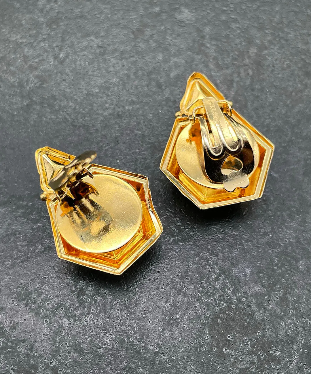 【ドイツ買付】ヴィンテージ SEIBOTH ヘキサゴン ビジュー イヤリング/Vintage SEIBOTH Hexagon Bijou Clip On Earrings