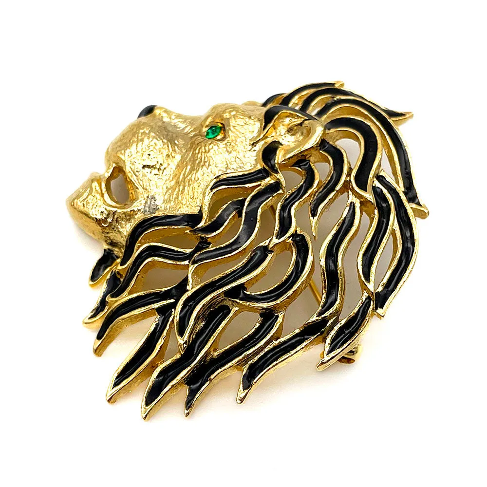 【フランス輸入】 ヴィンテージ SPHINX ライオン エナメル ブローチ/Vintage SPHINX Lion Enamel Brooch