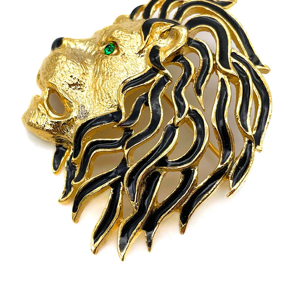 【フランス輸入】 ヴィンテージ SPHINX ライオン エナメル ブローチ/Vintage SPHINX Lion Enamel Brooch