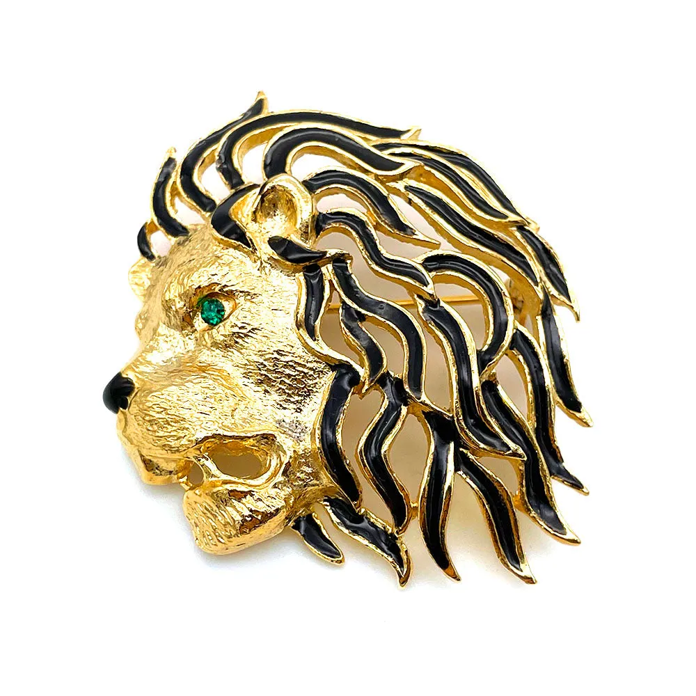 【フランス輸入】 ヴィンテージ SPHINX ライオン エナメル ブローチ/Vintage SPHINX Lion Enamel Brooch