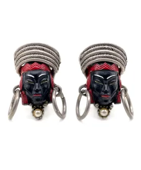 ヴィンテージ SELRO Asian Princess イヤリング/Vintage SELRO Asian Blackamoor Princess Clip On Earrings